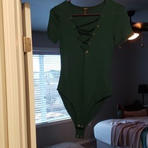 Strappy Emerald Green Bodysuit